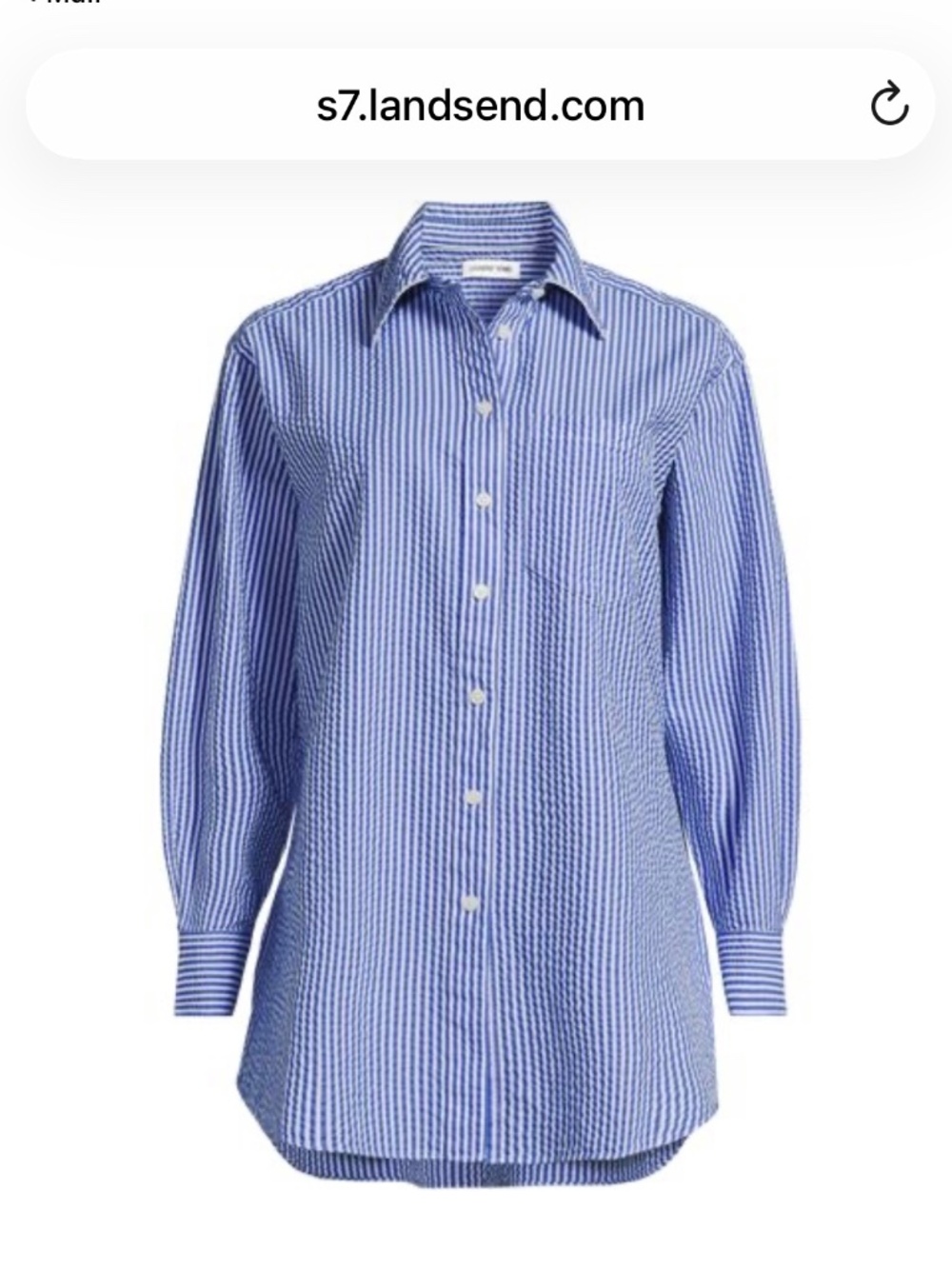 NWOT Land’s End 2X Oversized Seersucker Shirt